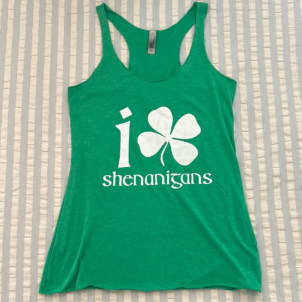 I Love Shenanigans St. Patrick’s Day tank size S